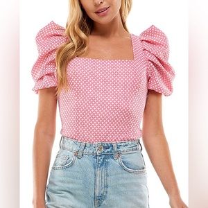 Zoie Patterned Puff Sleeve Bodysuit